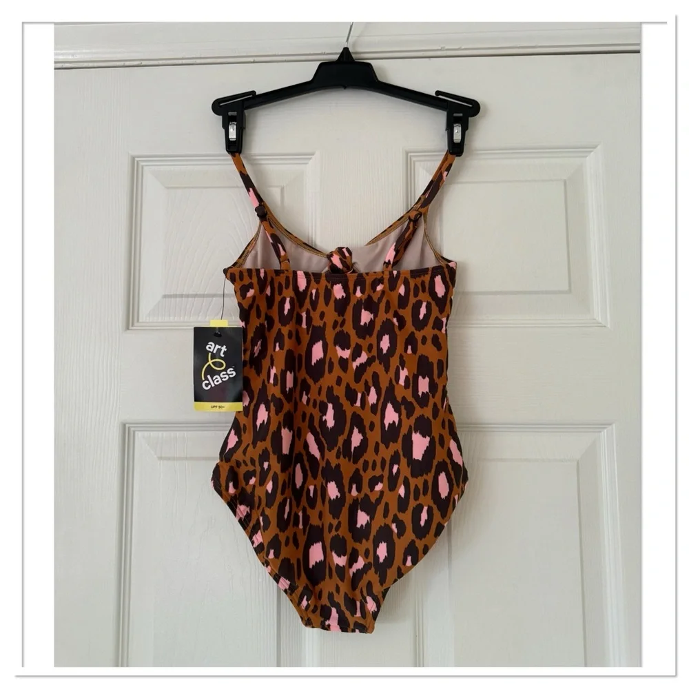 Girls Wild Cat Leopard Spot Printed One Piece Swimsuit